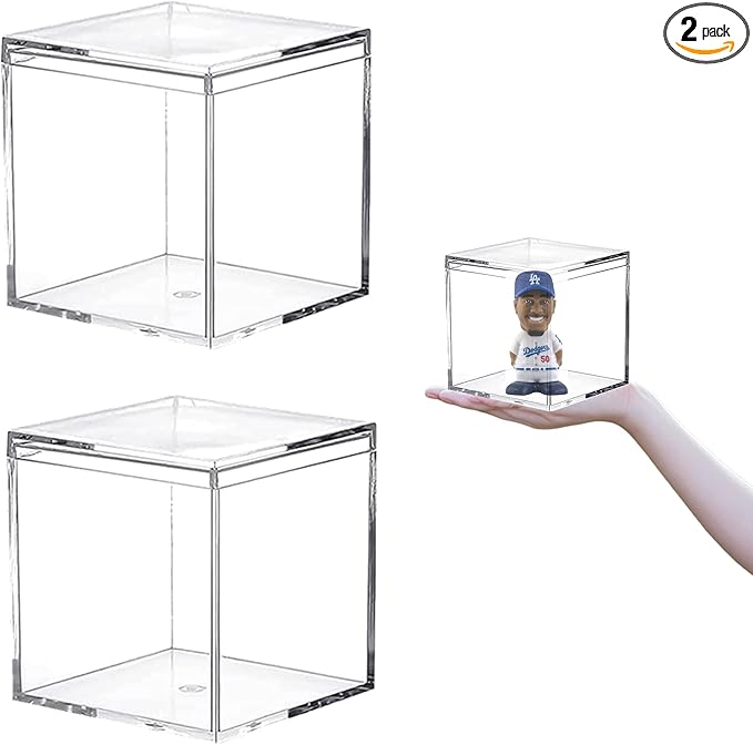 Acrylic Box Clear Display Case Plastic Square Cube Storage Contanier by KissYou