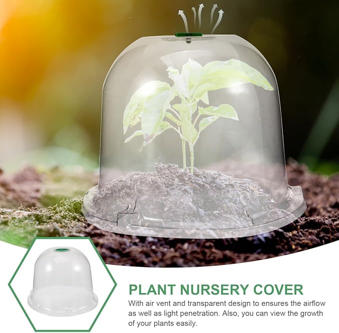 Mikikit Garden Cloche Dome Seedling Cover Plant Humidity Dome Nursery Protector - Image 6