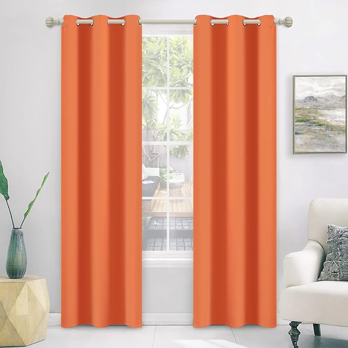 MYSKY HOME Burnt Orange Door Curtains - Image 7