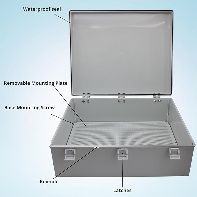 MAKERELE Large Outdoor Electrical Box Junction Plastic Waterproof Lockable IP67 - Image 3
