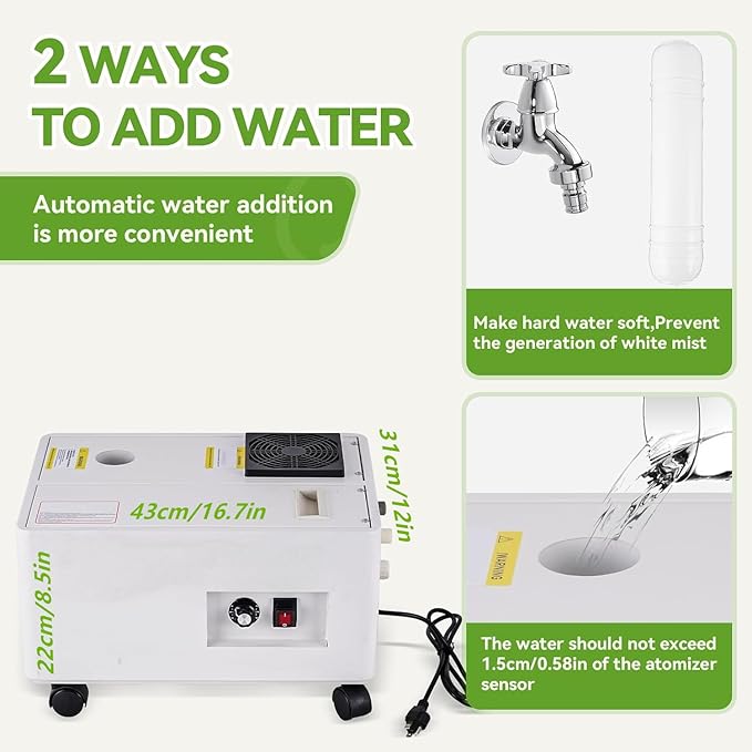 Cool Humidifier 3000ml/Hour Commercial Grade, Auto-Fill Water Tank & Stainless - Image 3