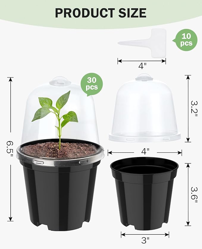 homenote Nursery Pots for Plants, 4 Inch Plant Pot for Planting - Image 6
