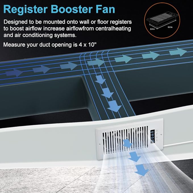 Smart Register Booster Fan 4” x 10” - Image 2