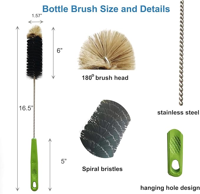 2 Pack 16" Bottle Brush, Dokpod Long Handle Cleaning Brushes - Image 5