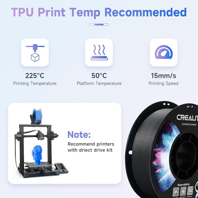 Official Creality TPU Filament, Flexible 3D Printer Filament 1.75mm, 95A Shore - Image 7