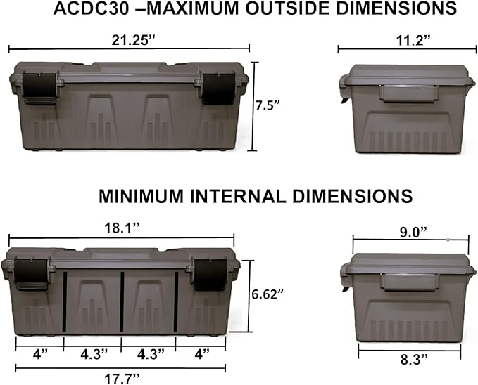 MTM ACDC30, Divided Ammo Crate Utility Box, Water- Resistant, Snap Latch - Image 4