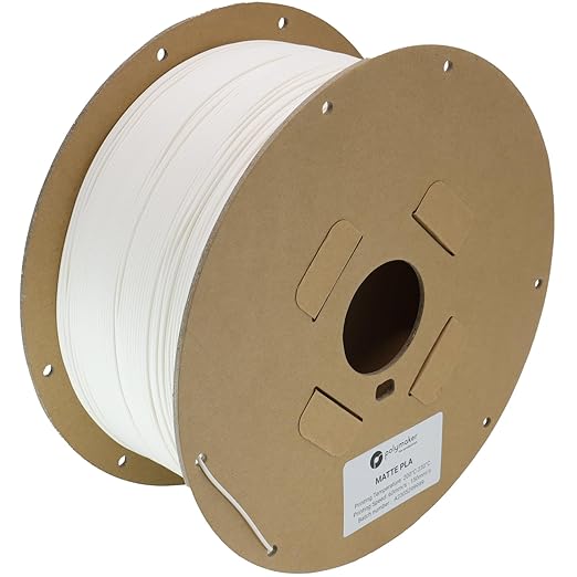 Polymaker Matte PLA for Production 1.75mm 2.5kg White, 1.75mm 3D Printer PLA by Polymaker