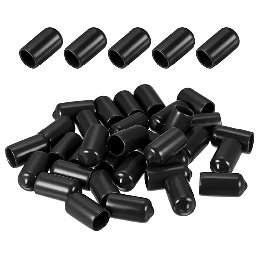 DMiotech 100 Pack 10mm ID Black Screw Thread Protectors Rubber End Caps Bolt by DMiotech