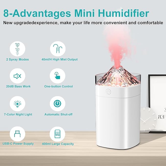 Small Humidifier, 400ml Small Humidifiers - Image 2