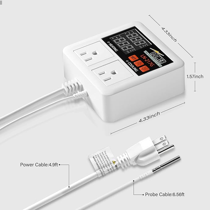 iPower Professional Digital Heating and Cooling Thermostat Controller - Image 6