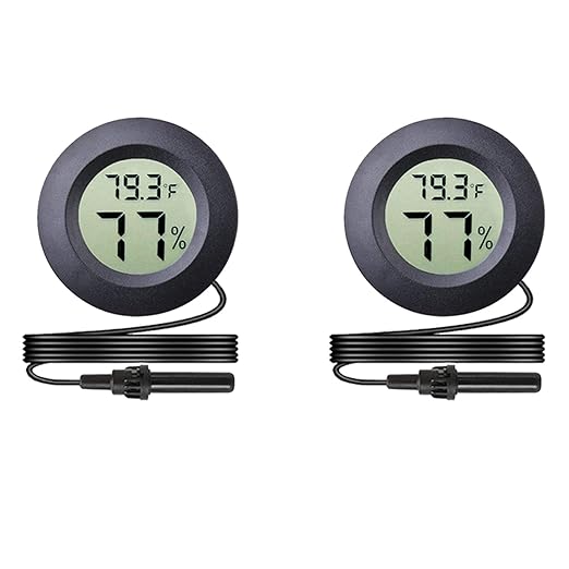 Veanic 2-Pack Mini Digital Round Hygrometer Thermometer Gauge by BuynowonVeanic