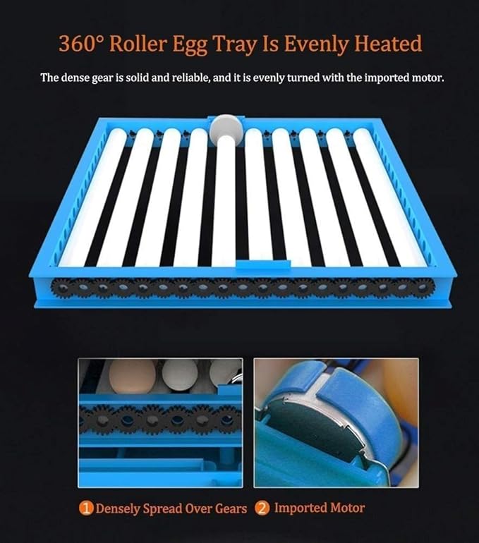 Large Egg Incubator 256 Eggs Automatic Turning Poultry Hatcher Digital - Image 4