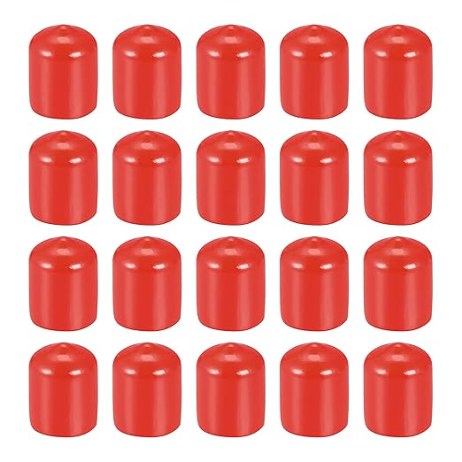 DMiotech 20 Pack 5/8" ID Red Screw Thread Protectors Rubber End Caps Bolt Covers by DMiotech