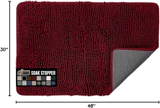 GORILLA GRIP SOAKSTOPPER Dog Door Mat, 48x30 Machine Washable Rug Absorbent - Image 2