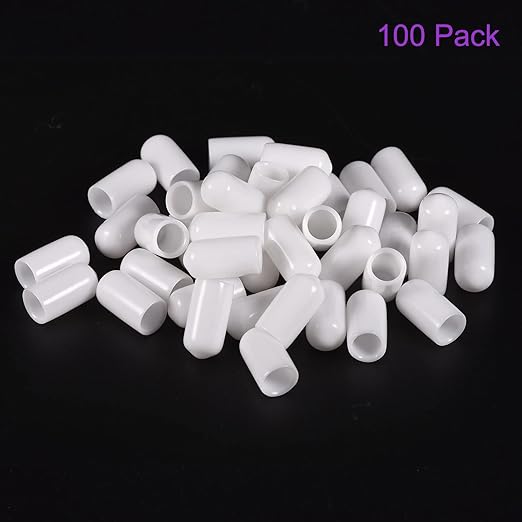 DMiotech 100 Pack 7.5mm ID White Screw Thread Protectors Rubber End Caps Bolt - Image 6