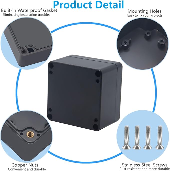 Project Box ABS Black Electrical Boxes IP67 Outdoor Waterproof Box Electronic - Image 7