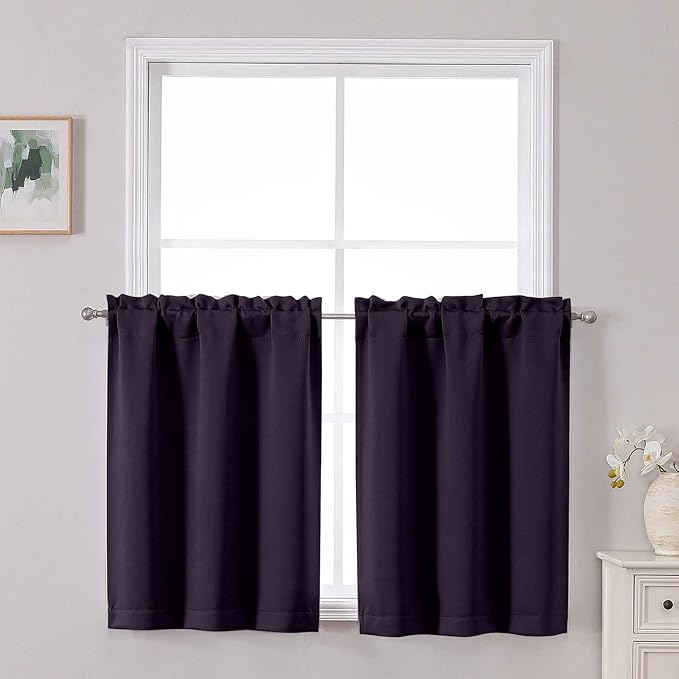 Chyhomenyc Short Kitchen Curtains 30 Inch Length, Small Kitchen Curtain Rod by Chyhomenyc