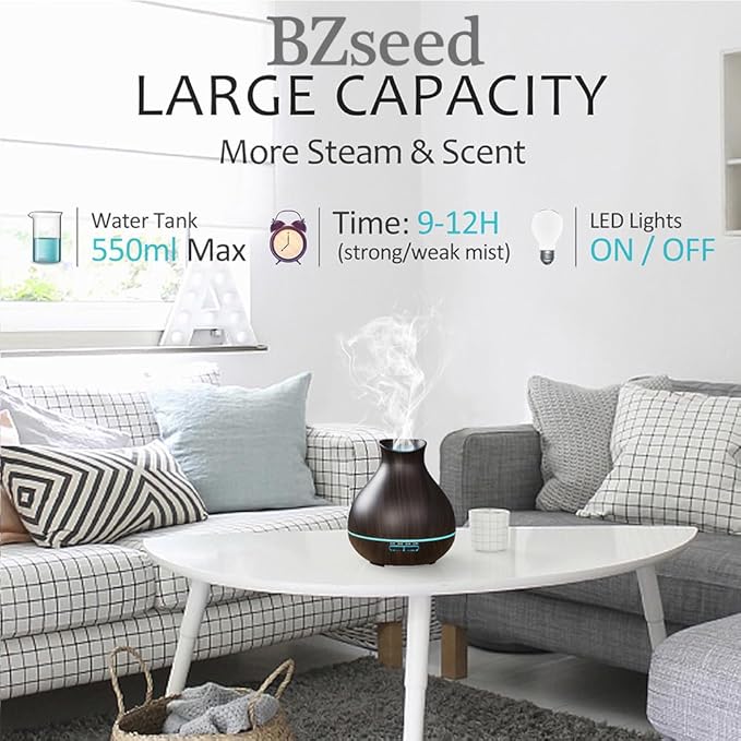 BZseed Aromatherapy Essential Oil Diffuser, 550ml Ultrasonic Fragrant Oil Large - Image 4