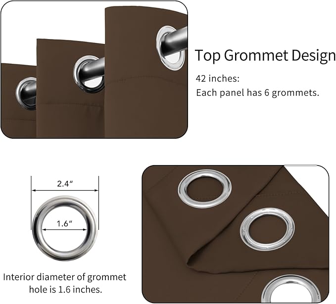 Easy-Going Blackout Curtains for Bedroom, Solid Thermal Insulated Grommet and - Image 5