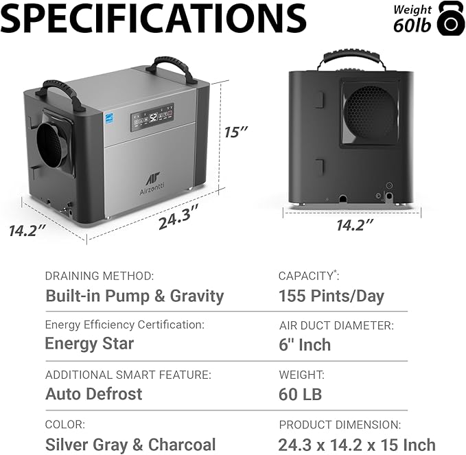 155 Pints Commercial Dehumidifier - Image 9