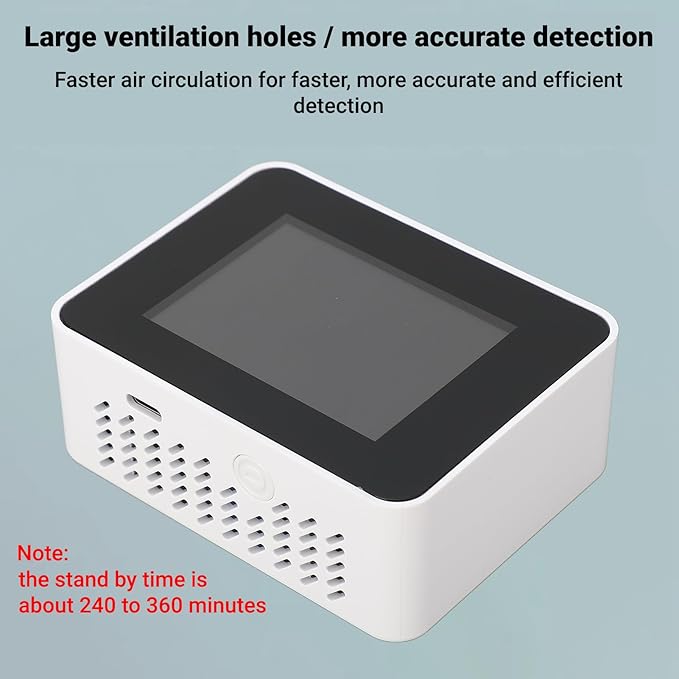 5-in-1 CO2 Detector Carbon Dioxide Monitor Battery Operated Indoor Air Quality - Image 3
