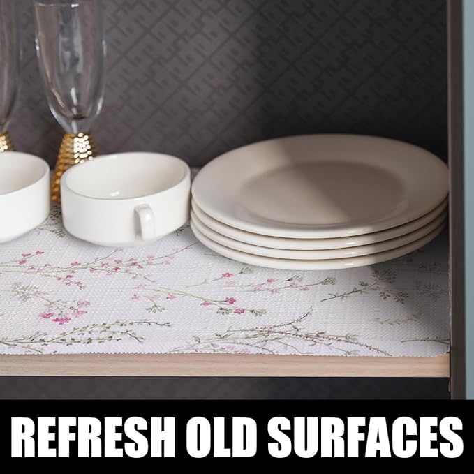 Floral Drawer and Shelf Liner for Cabinets 24IN x 10FT, Non-Adhesive and Strong - Image 3