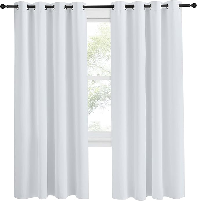 NICETOWN Room Darkening Window Curtain Panel, 55x78 inches, 1 Pack, Cloud Grey - Image 2