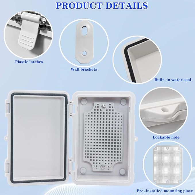 Waterproof Electrical Box Dustproof Junction Box Weatherproof IP67 ABS Plastic - Image 3