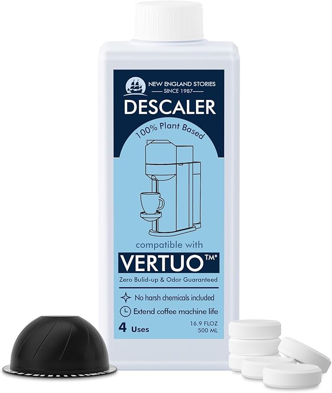 Descaling Kit Compatible with Nespresso Vertuo, Odorless Coffee Brewer Machine by NewEnglandStories