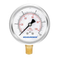 MEASUREMAN 2-1/2inch Dial Size, Glycerin Filled Pressure Gauge, 0-15psi/100kpa by MEASUREMAN