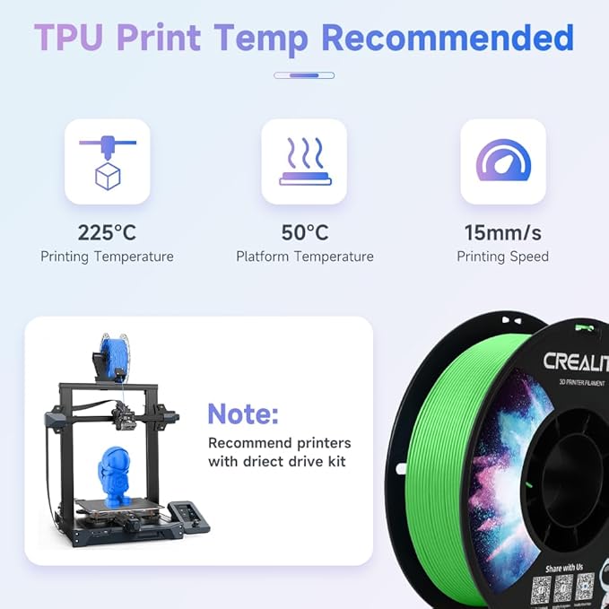 Official Creality TPU Filament, Flexible 3D Printer Filament 1.75mm, 95A Shore - Image 4