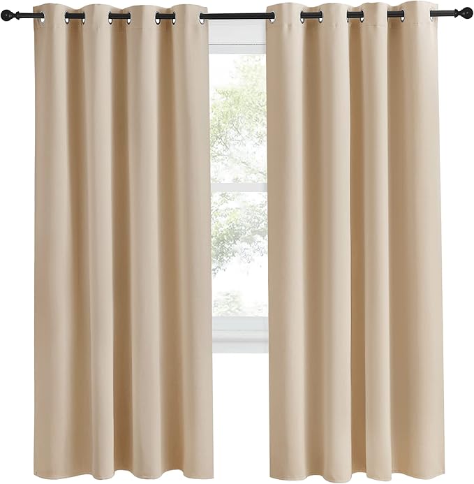 NICETOWN Room Darkening Biscotti Beige Curtain, 55x78 inches, 1 Piece, Modern - Image 2