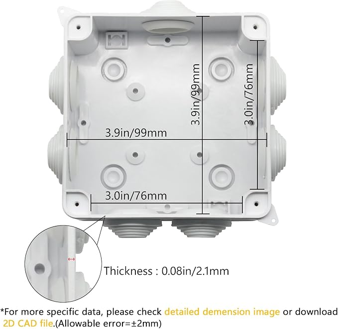 LeMotech ABS Plastic Dustproof Waterproof IP65 Junction Box Universal - Image 2