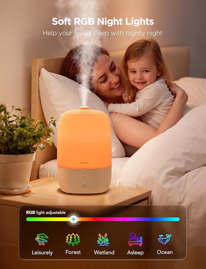 GoveeLife Smart Humidifiers for Bedroom, 3L Top Fill Cool Mist Humidifiers - Image 5