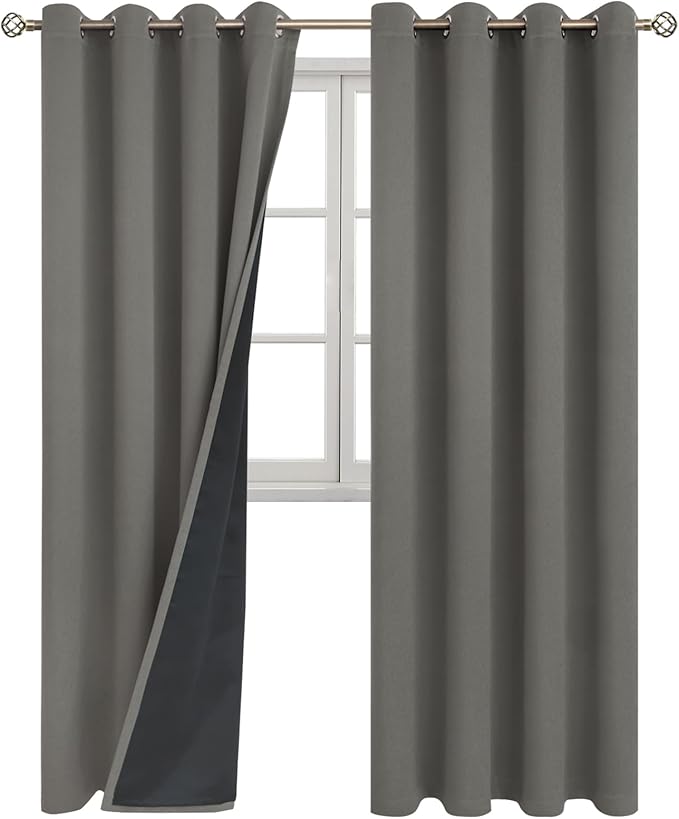 BGment Grey Blackout Curtains 95 Inches Long 2 Panels Set - Image 8