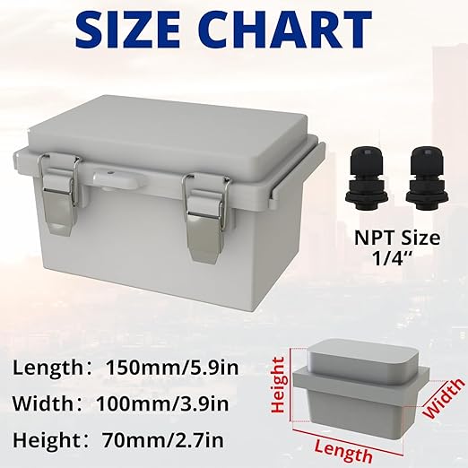 MAKERELE Small Waterproof Electrical Box Outdoor IP67 ABS Plastic Enclosure - Image 2