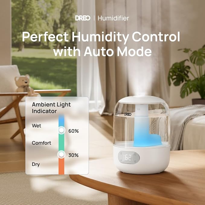 DREO Humidifiers for Bedroom, Cool Mist 3L Humidifiers - Image 2