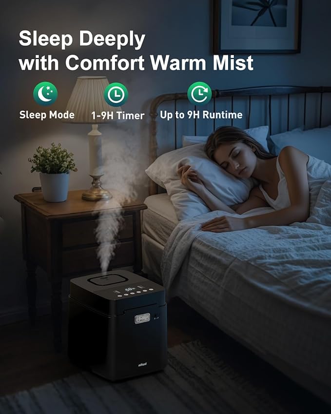 Mifasol Stainless Steel Humidifier, 3.3L/0.87Gal Steam Warm Mist Humidifiers - Image 7