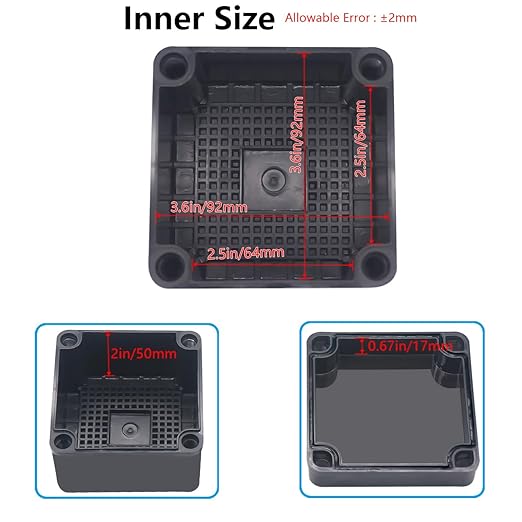 Junction Box, IP67 Waterproof ABS Black Project Box - Image 4
