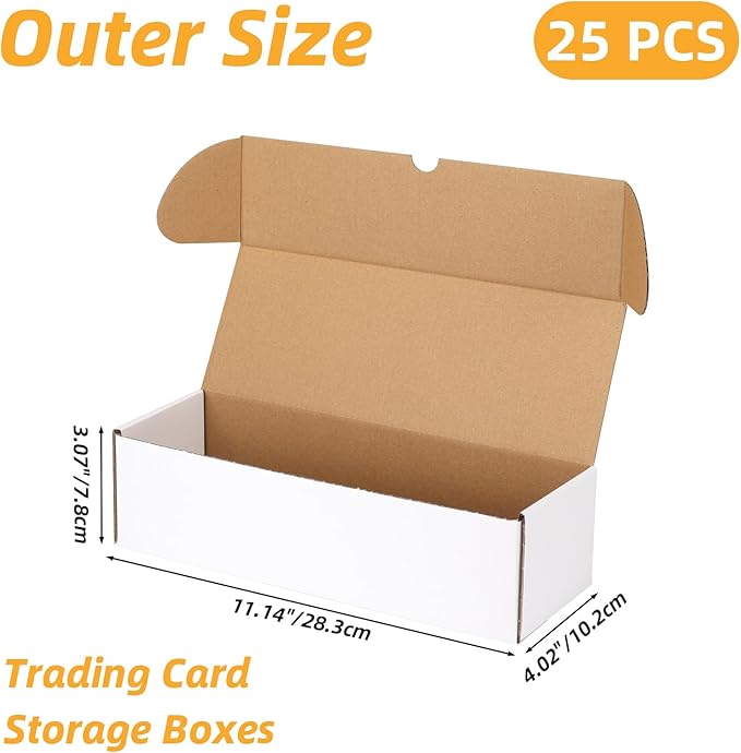 Bulk 900 Capacity Trading Cards Storage Box, in Total 25 Pack Brown White - Image 3