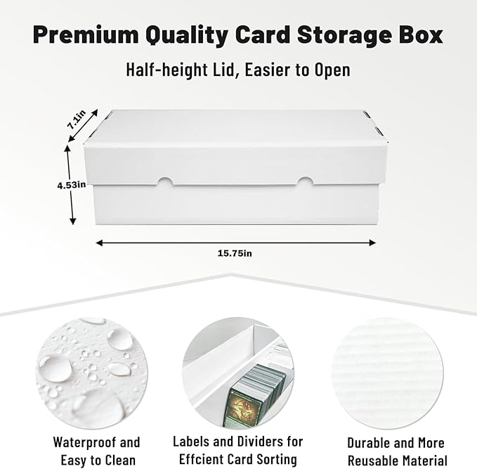 NUMINA 6 Pack 2-Row Cardboard Card Storage Box - Image 3