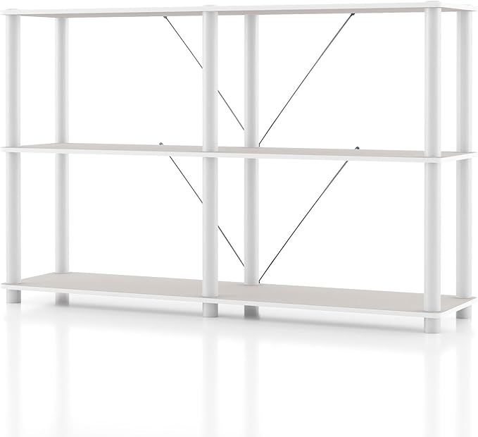Homes: Inside + Out Apexa Modern 3-Tier Extra Wide Shelving Units, Collectibles by HOMESInsideOut