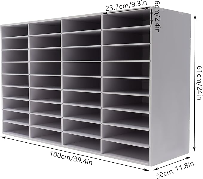 Literature Organizers 24/36Slots Mail Sorter Compartment Files Rack File - Image 2