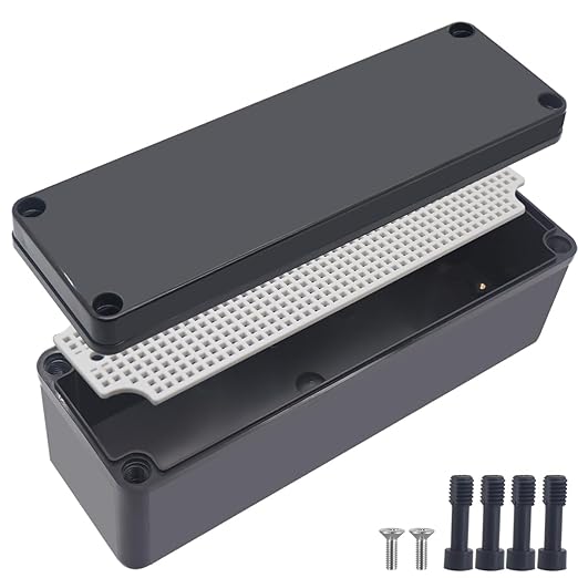Junction Box, IP67 Waterproof ABS Black Project Box by Otdorpatio