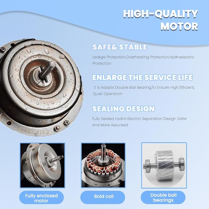 8 inch Exhaust Fan, 735CFM Wall Mounted Vent Fans, Ventilation Blower - Image 4
