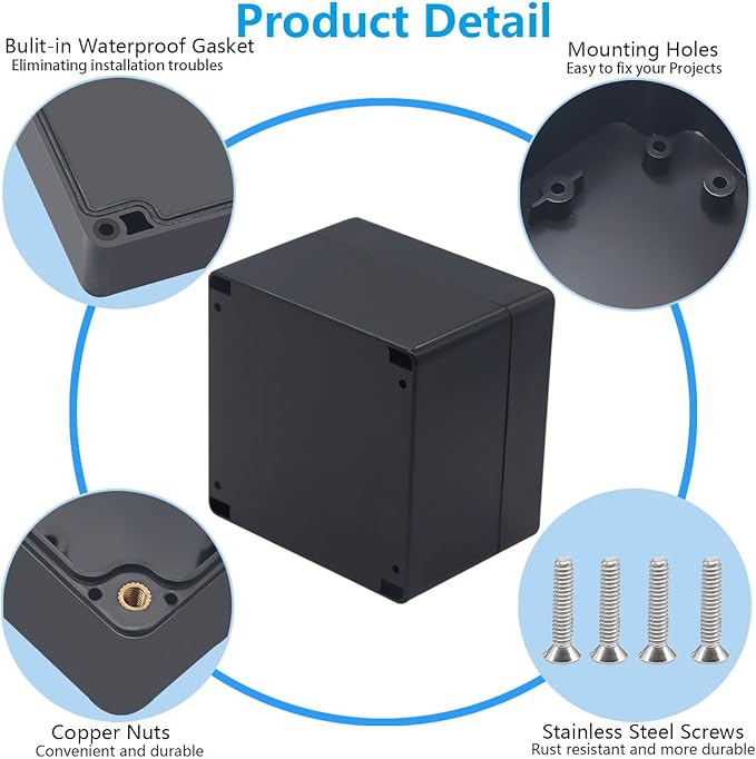 Project Box ABS Black Electrical Boxes IP67 Outdoor Waterproof Box Electronic - Image 6