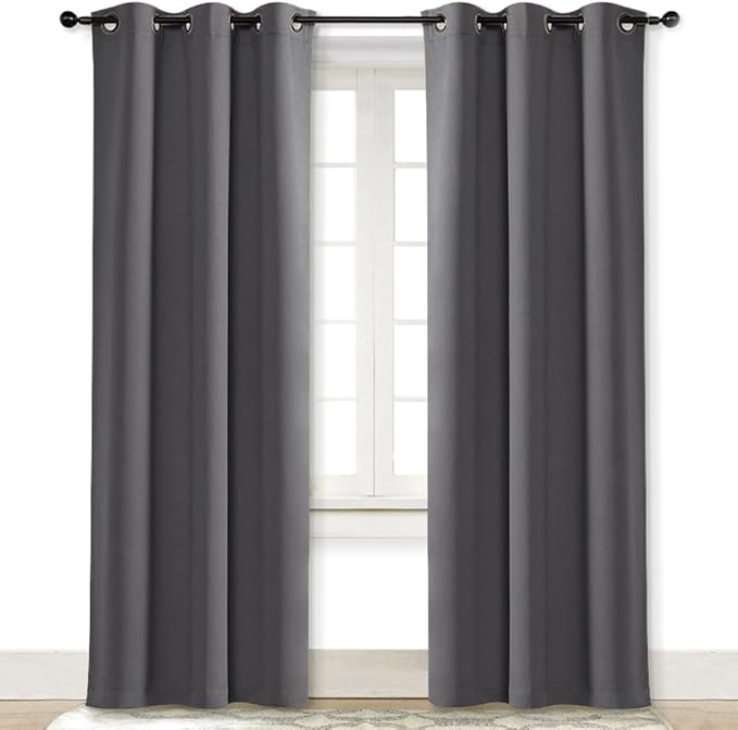 NICETOWN Gray Curtain Blackout Drape Panel 3 Pass Microfiber Noise Reducing by NICETOWN