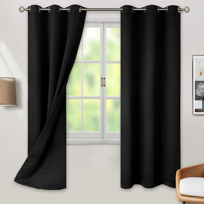 BGment Black Out Curtains 72 Inch Long by BGment