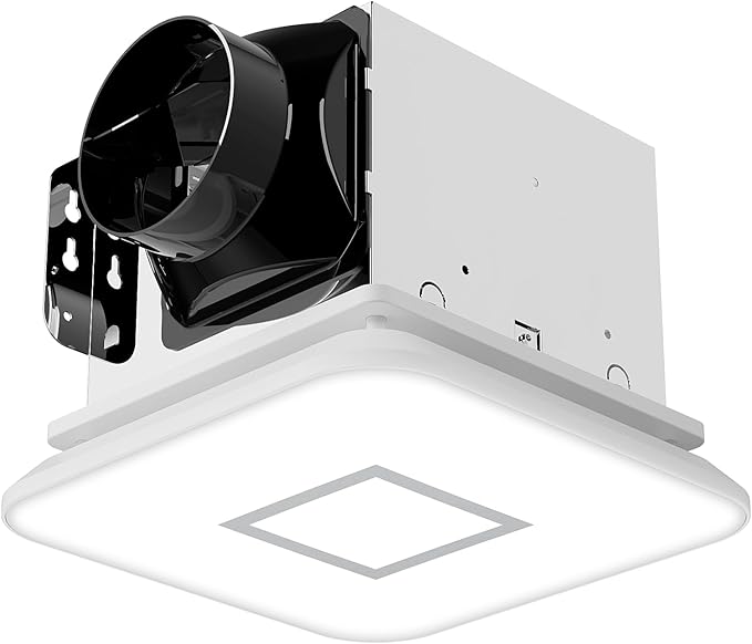 Fitop Bathroom Fan with Light，110CFM 1.0 Sones 1200lm LED Light by Fitop