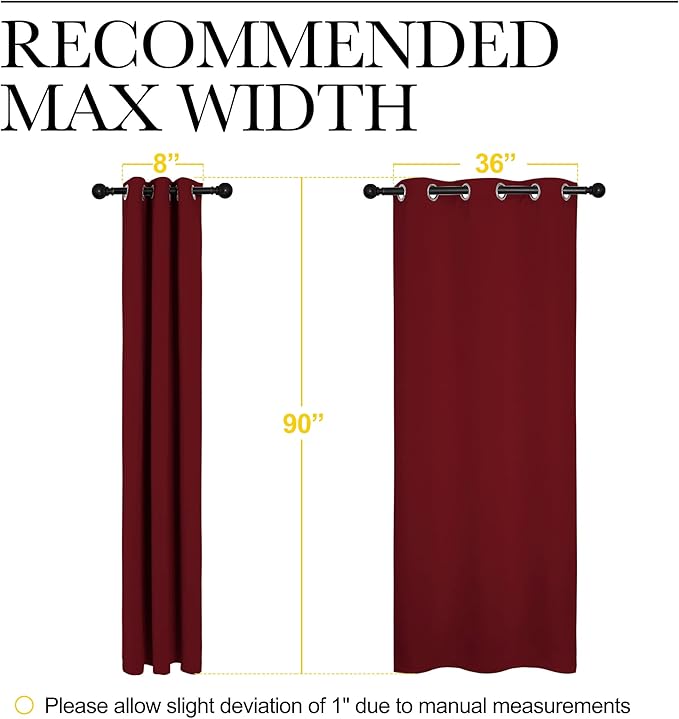 NICETOWN Christmas Burgundy Red Blackout Drapes - Image 7